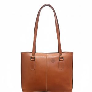 Bolso sra con asas y cierre de cremallera color avellana