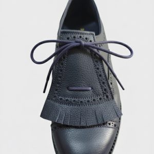 Zapato modelo ingles con copete piel azul marino