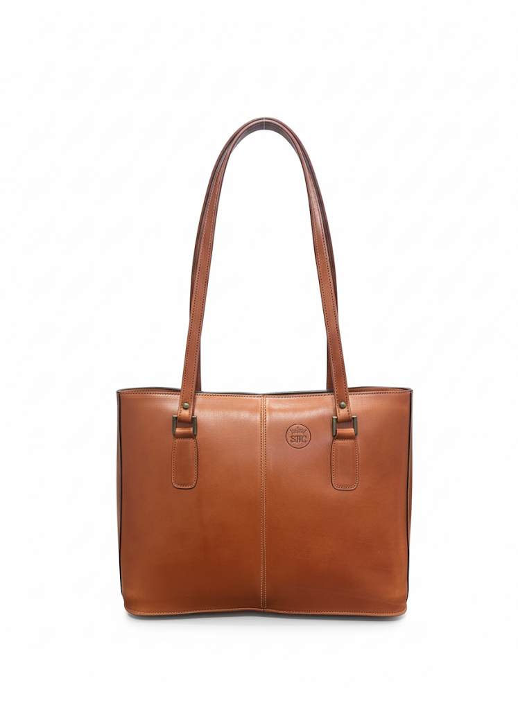 Bolso sra con asas y cierre de cremallera color avellana