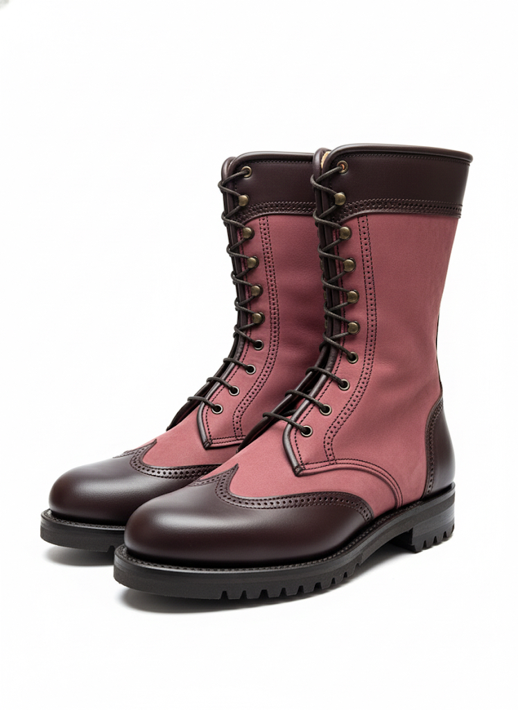 Botillo cordones pie ante burdeos