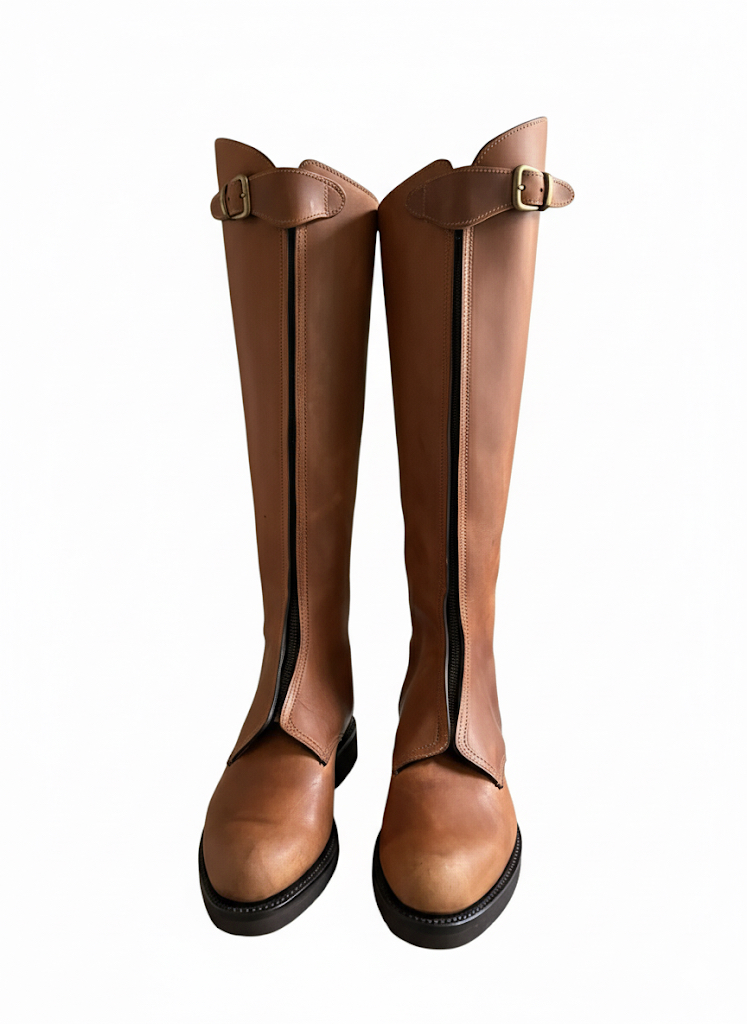 Botillo piel ternera con cremallera parte delantera