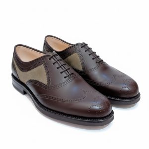 Zapato modelo ingles piel ante verde