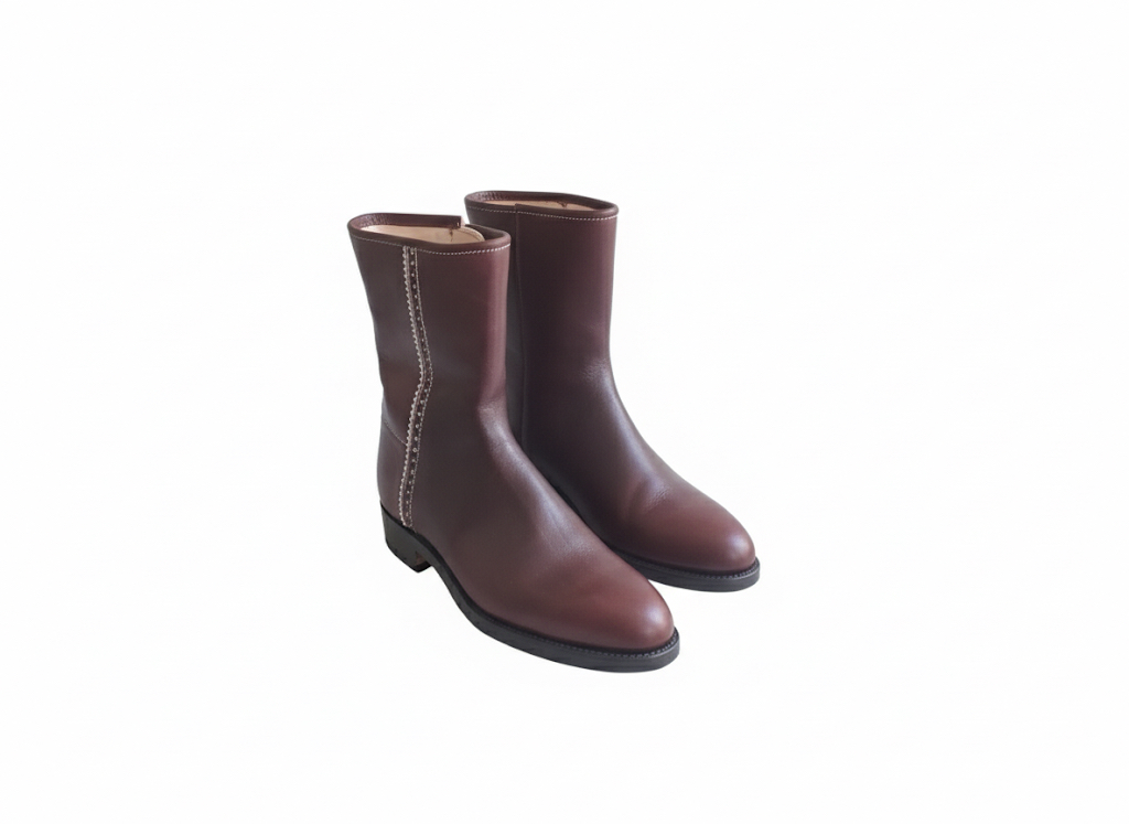 Boto bajo piel ternera oscura por la flor